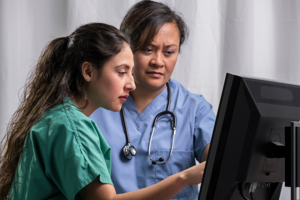 Healthcare Workers on Computer